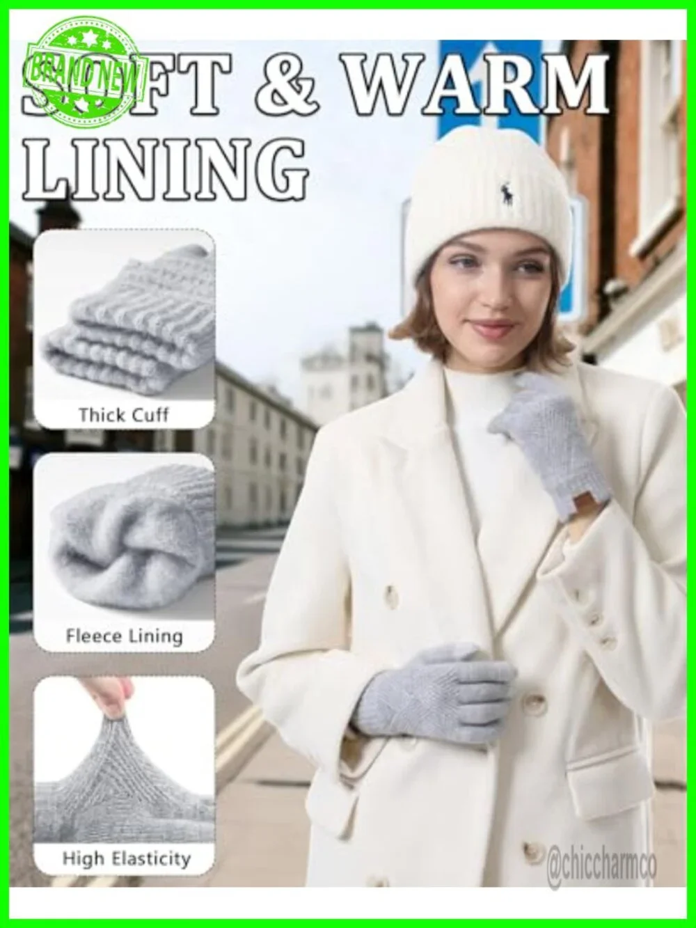 3 Pairs Thermal Winter Gloves Touch Screen for Cold Weather Driving Hiking